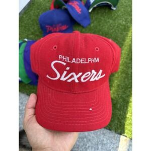 Vintage 90s Philadelphia 76ers Sixers Sports Specialties Single Line Script Snap
